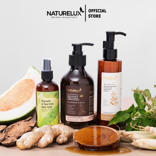 Combo dầu gội Hà Thủ Ô giảm rụng tóc, mọc tóc- Bộ dầu gội + xả xịt Naturelux 300ml