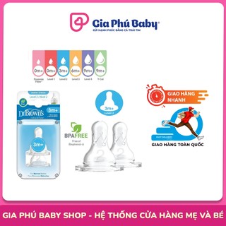 Núm ti dr brown cổ rộng 3m/6m/9m cho bé, hàng chính hãng cao cấp