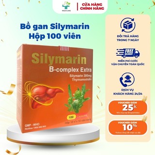 Bổ gan Silymarin hỗ trợ giải độc gan, làm mát gan, tăng cường chức năng gan, hạ men gan -  Hộp 100v