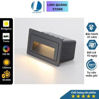 Đèn Led âm tường, âm cầu thang 3w L105xW60mm vỏ đen, lắp được trong nhà và ngoài trời