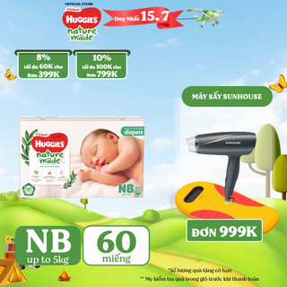 Tã dán huggies platinum nature made size nb60/s82/m64/l54/xl44/xl36