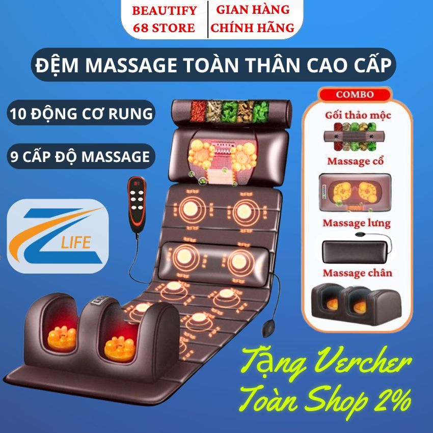 Đệm mát xa toàn thân loại da cao cấp, Máy mát xa chân cho người già và người lớn tuổi, cao cấp