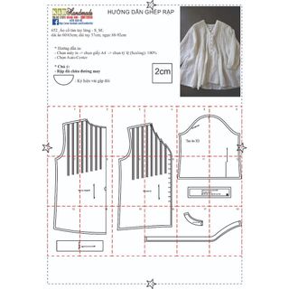 Rập giấy A0 áo cổ tim free size mã 652 (BẢN VẼ)