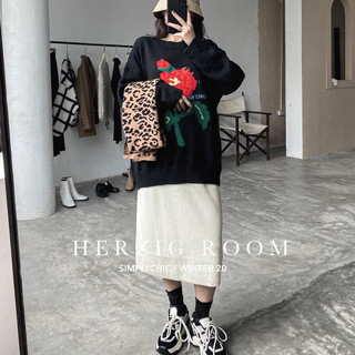 Khăn len da báo nâu đen Herzigroom - M147