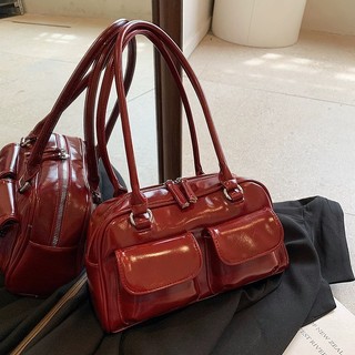 Túi xách nữ túi đeo chéo đeo  vai 2 quai dài da bóng có nắp phong cách  vintage sang trọng phù hợp đi làm đi chơi