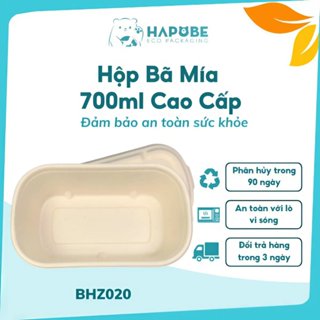 [50 Cái] Hộp Bã Mía Oval 700ml– Đựng Cơm, Sầu Riêng, Dùng 1 Lần, Bao Bì Tự Hủy ♻️