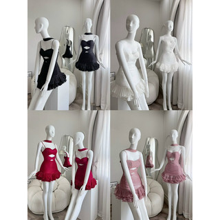 Đầm tiệc dây cutout bồng bềnh siêu xinh