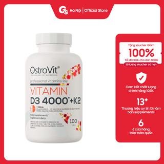 Viên uống Ostrovit Vitamin D3 4000IU + K2 (100 Tablets) nhập khẩu Ba Lan - Gymstore