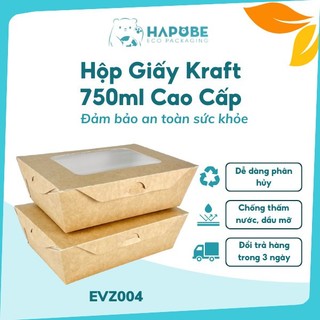 10 hộp giấy kraft 760ml dùng đựng nem bánh EVZ004