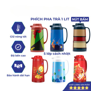 Phích Nước 1Lít Rạng Đông RD-1040 TS - Phích Pha Trà Giữ Nhiệt 1 Lít Có Nút Bấm Tiện Lợi