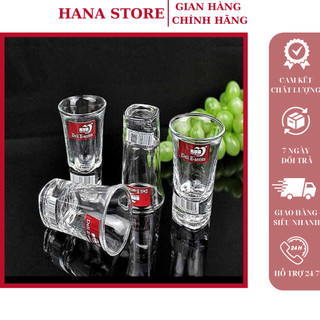 Bộ 6 chén uống rượu 35ml cao cấp đế dày, Ly nhỏ uống rượu thủy dày dặn cao cấp
