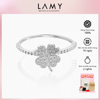 Mã ẩn nhẫn bạc nữ cde four-leaf clover ring silver cde8193sv - nhẫn bạc ta cao cấp