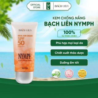 Kem chống nắng Bạch Liên NYMPH SPF 50 chiết xuất thảo dược thiên nhiên giúp trắng da bảo vệ UV 50g