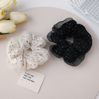 Scrunchies - cột tóc vải 2 lớp cao cấp phối voan kiếng