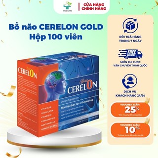 Bổ não CERELON GOLD Bổ Não ,Tăng Cường Trí Nhớ, Tăng Tuần Hoàn Máu Não - Hộp 100 Viên