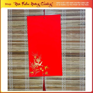 sét 10 tờ giấy viết thư pháp màu đỏ nhung kích thước 22x40cm