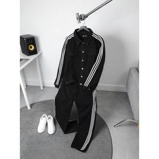 [BigSize] Set Bộ Áo Quần Nam JEAN SỌC BB - BOIZ | Big Size 80kg - 110kg | 3 Sọc