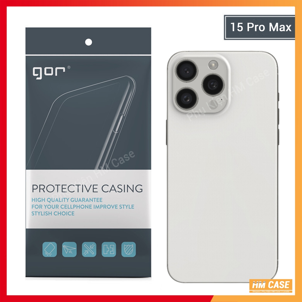 Ốp Lưng Silicon Gor iPhone 17 Pro Max / 17 Air / 16 Pro Max / 15 Plus / 14 Pro / 13 Mini  / 12 Pro M
