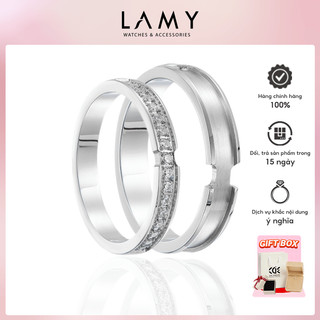 Nhẫn cặp đôi Lyz and Liam True Crystal Link Silver Ring LL8013 & LL8012