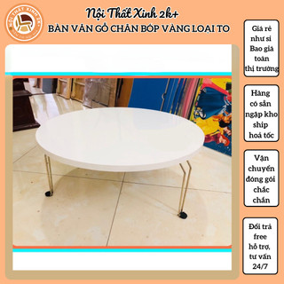bàn decor hình tròn chân sắt gấp gọn ( tặng kèm núm cao su chống trượt)