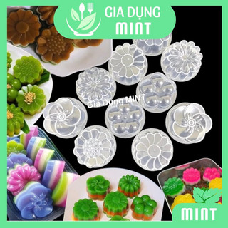 Combo 10 khuôn rau câu hình bông hoa có nắp đậy