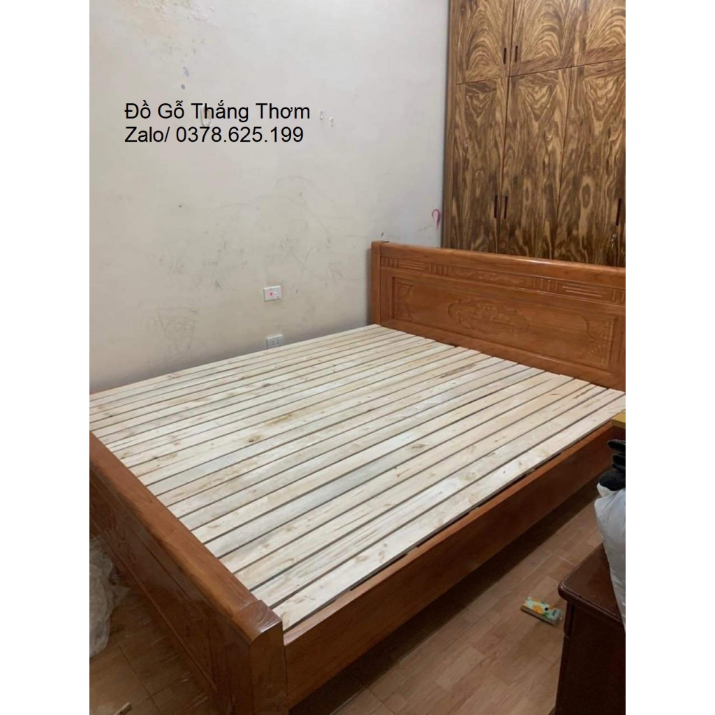 giường gỗ xoan đào 2mx2m2