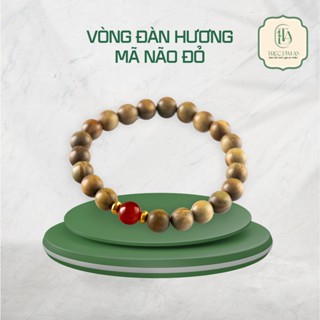 Vòng Tay Gỗ Đàn Hương Đá Mã Não Tự Nhiên Trúc Lâm An, Vòng Tay Cầu Tình Duyên Lành, Bình An, Như Ý