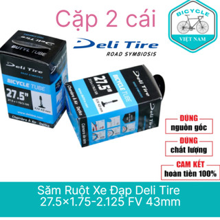 Cặp 2 Cái Săm Ruột Xe Đạp Deli Tire 27.5x1.75-2.125 FV 43mm - Van xe đạp