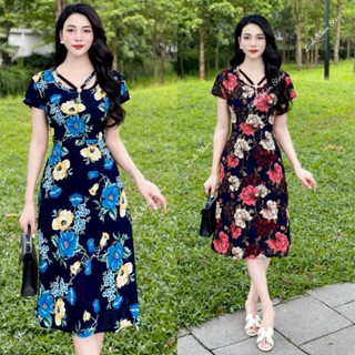 Váy Nữ Sang Trọng Đầm Nữ Chất Tăm Lụa Mềm Mát Cao Cấp Thời Trang Phù Hợp Cho Cả Trẻ Đến Trung Niên