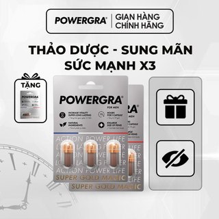 Bộ 2 vỉ 3 viên uống hỗ trợ nam giới Powergra For Men (Super Gold Magic) tặng kèm vỉ 1 viên