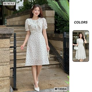 Đầm thiết kế cổ nơ dáng xoè BEMINE MT8984