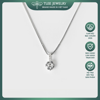 Dây chuyền bạc nữ TLEE mặt nụ đá nạm đá sang trọng TLEE JEWELRY D0117