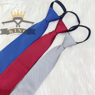 Cà vạt nam thắt sẵn KING bản nhỏ 5-6cm bản lớn 8cm, cavat họa tiết công sở và chú rể cao cấp kiểu dáng Hàn Quốc C021