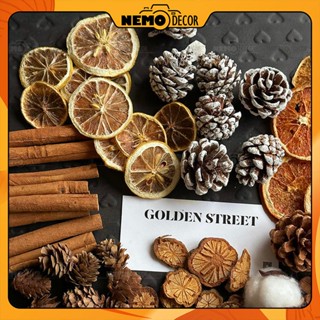 [Phụ Kiện Noel] Lát Cam, Chanh, Quế, Hồi, Hạt Thông Nemo Decor Lát Cam Khô, Thanh Quế, Hoa Hồi Trang Trí Chụp Ảnh Noel
