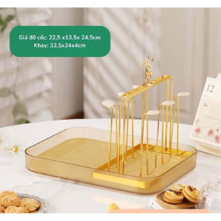 Khay úp cốc, khay trà nhựa PP cao cấp 2 lớp chịu nhiệt