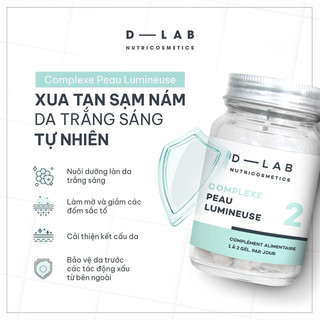 Viên uống trắng sáng da DLAB Hỗ trợ cải thiện sắc tố da, tránh xa nám mảng - 28 viên - Pháp