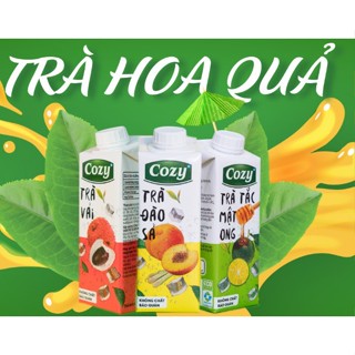 Thùng 24 hộp trà hoa quả cozy ngon rỏ vị ( Tắc mật ong , đào sả , vải )
