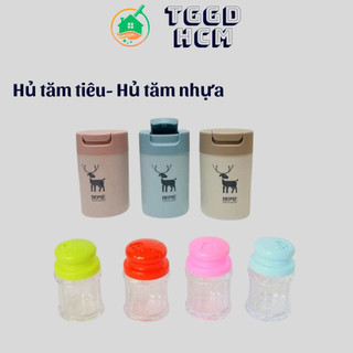hũ đựng tăm-hũ đựng tiêu bằng nhựa châu hưng ( giao mầu ngẫu nhiên )