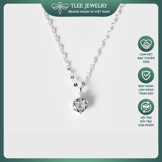 Dây chuyền bạc nữ TLEE mix mặt nụ đá sáng lấp lánh TLEE JEWELRY D0123