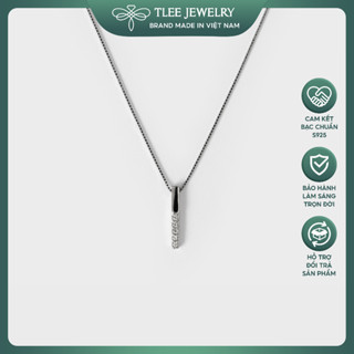  Dây chuyền bạc nữ TLEE mẫu thanh bạc nạm đá lấp lánh TLEE JEWELRY D0124 