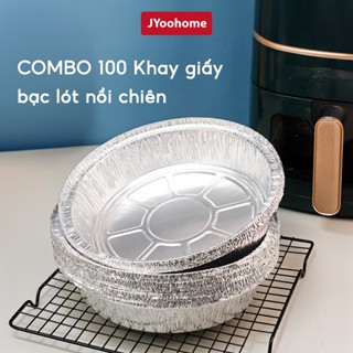 COMBO 100 Khay Giấy Bạc Lót Nồi Chiên Không Dầu JYoohome Tái Sử Dụng Dùng Để Nướng Chiên Đồ Nhà Bếp