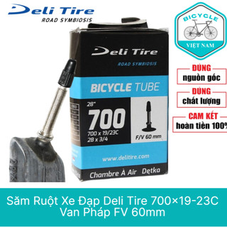 Săm ruột xe đạp deli tire 700x19-23c van pháp fv 60mm