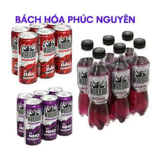 Lốc 6 lon nước tăng lực Warrior Thái Lan vị dâu - vị nho 325ml