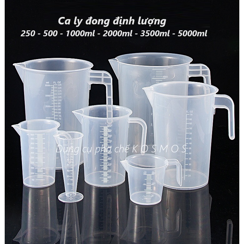 Ca Ly Đong Đinh Lượng 250Ml - 500Ml - 1L - 2L - 3.5L - 5L Làm Bánh, Pha Chế (Chất Dày, Bền, Đẹp)