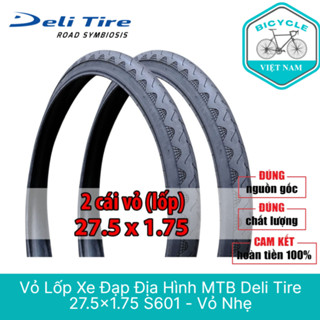 Cặp 2 Cái Vỏ Lốp Xe Đạp Địa Hình MTB Deli Tire 27.5x1.75 S601 - Vỏ Nhẹ