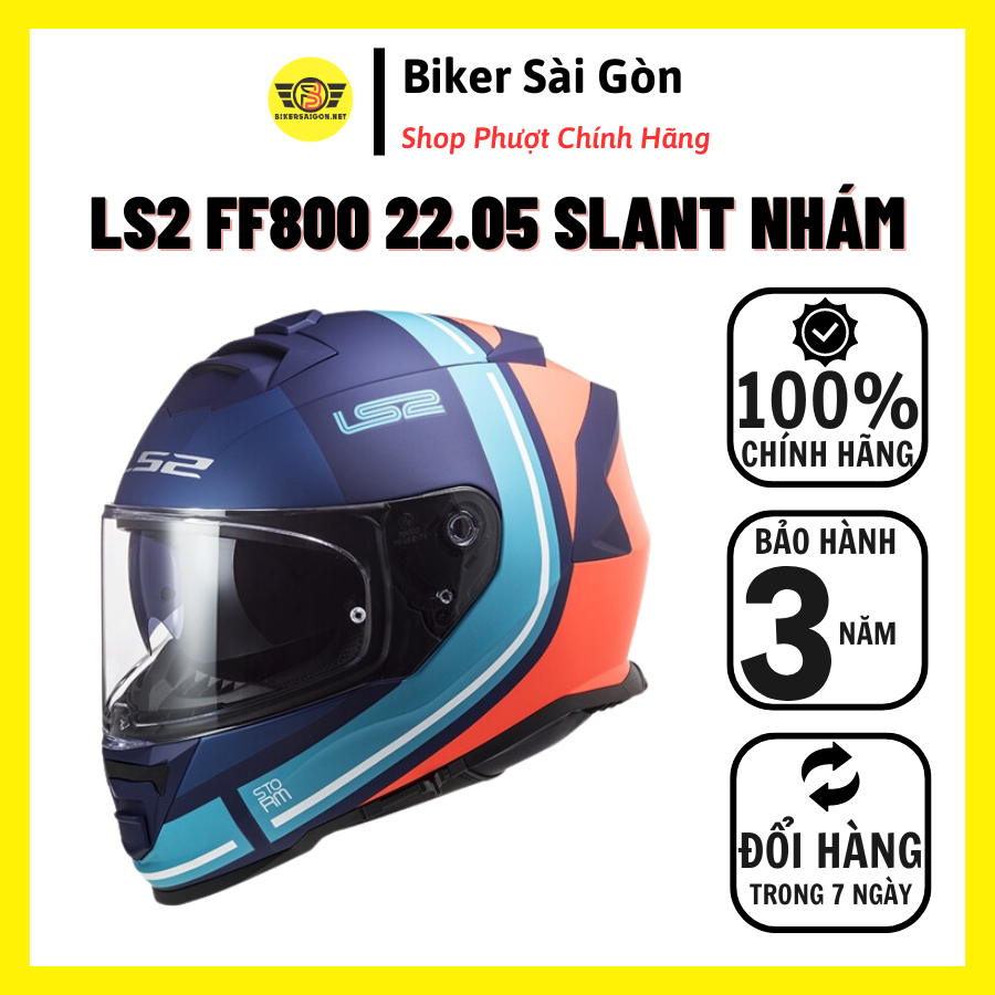 Mũ bảo hiểm fullface LS2 FF800 Storm New 2022 Slant (tặng kèm pinlock LS2) - Biker Sài Gòn