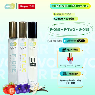 Combo Nước Hoa Nữ Mùi Hương Hấp Dẫn Hiện Đại, Nước Hoa Nữ Cá Tính Sang Trọng Quyến Rũ Lưu Hương Lâu EVOR 3 Chai 10ml
