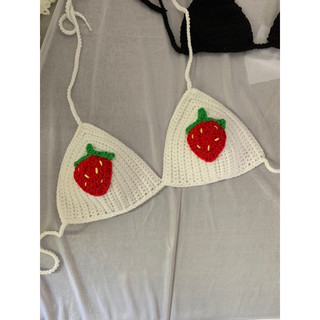 Bikini dâu tây Ly Phạm - bikini len móc handmade