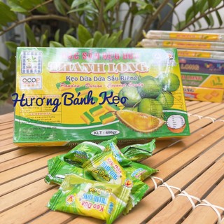 Kẹo dừa dứa sầu riêng thanh long- hộp 400g - bao bì riêng từng viên kẹo - đặc sản bến tre