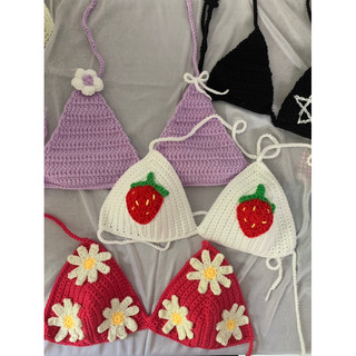 Bikini dâu tây Ly Phạm - bikini len móc handmade